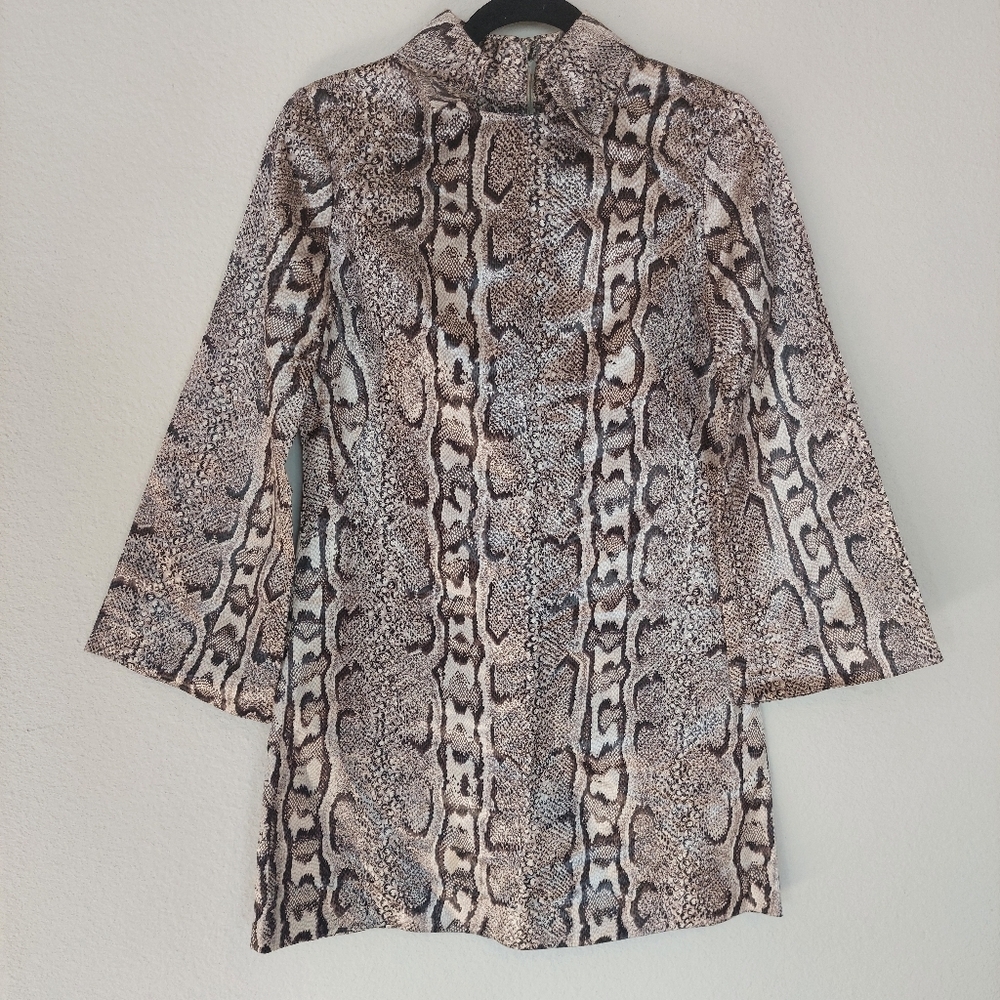 Vintage‎ Mr. Mench Of Dallas Snake Skin Animal Print Tunic Dress Size 8